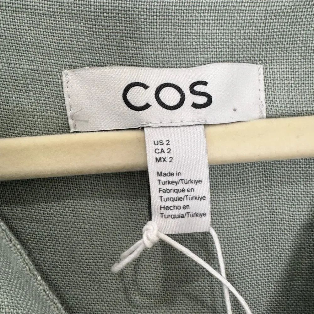 NWT COS OPEN-COLLAR LINEN SHIRT DRESS in mint green - Picture 13 of 13
